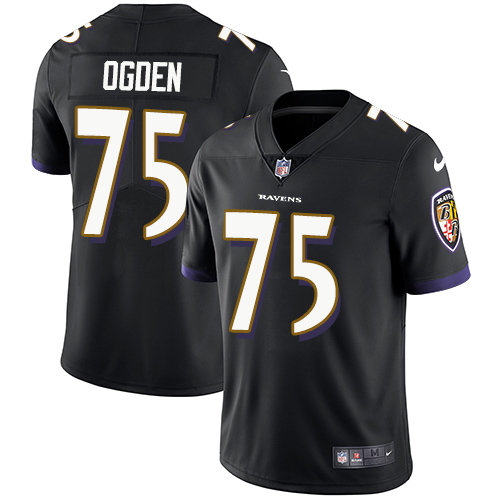 Nike Ravens #75 Jonathan Ogden Black Alternate Men's Stitched NFL Vapor Untouchable Limited Jersey - Click Image to Close
